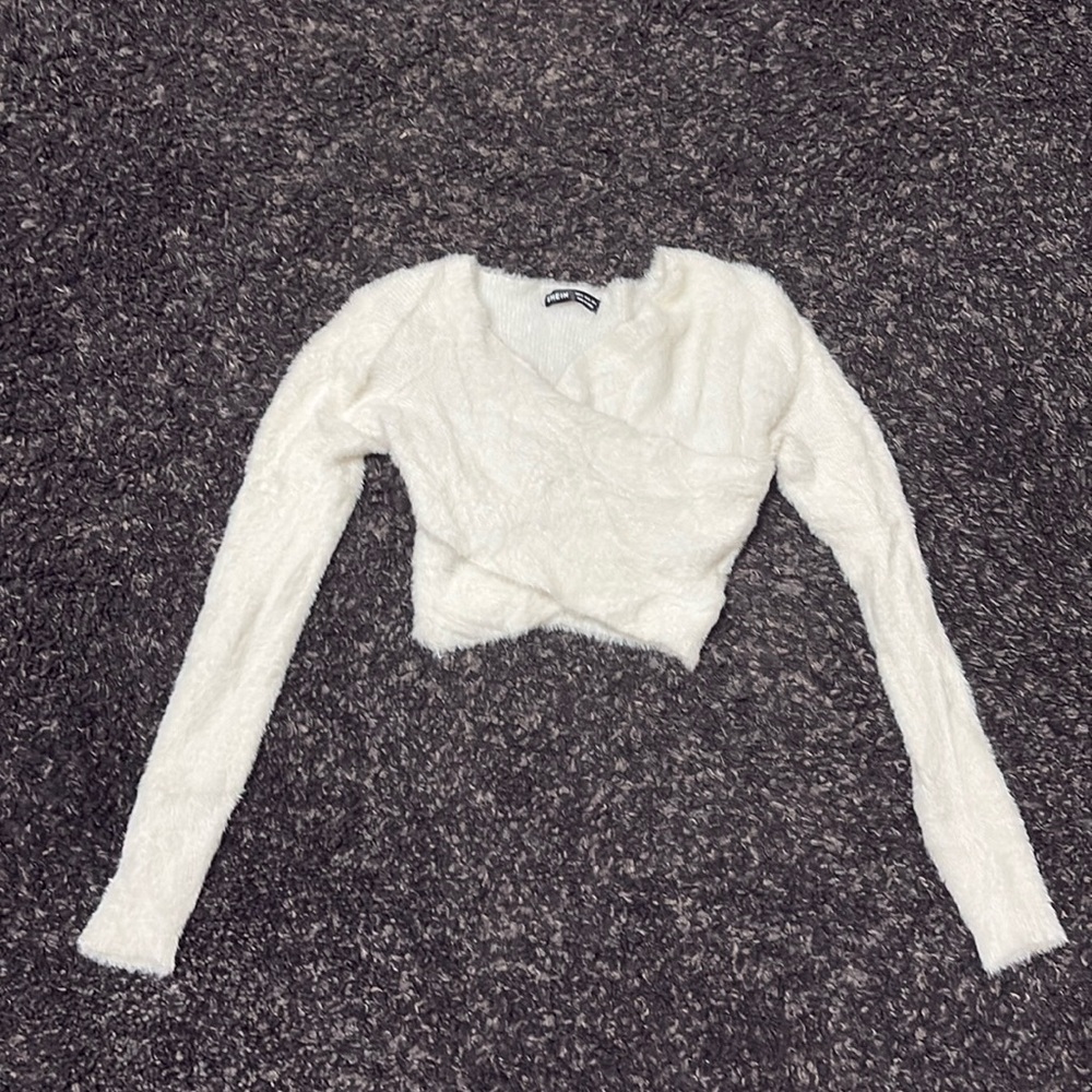 Shein cache-cœur fluffy size S women white